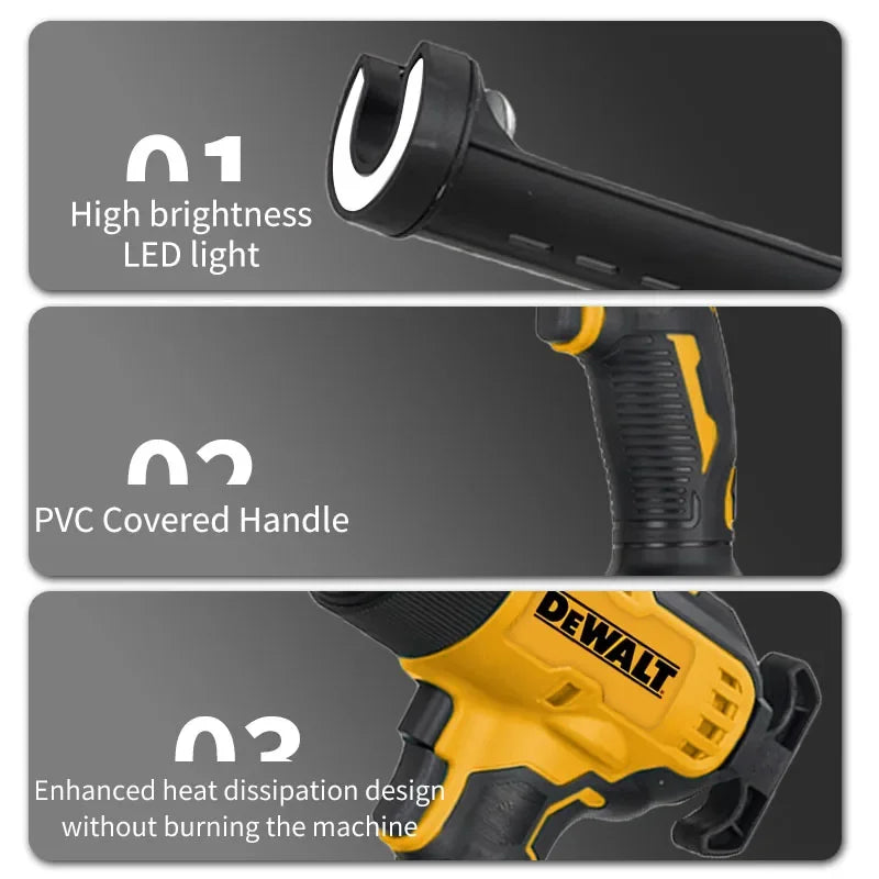 DeWalt Cordless Electric Caulking Gun 20V 6-Speed for Doors Windows Glass Sealant Adhesive Glue Gun with LED Light Tool