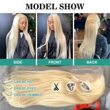 Blonde 613 Hd Lace Frontal Wig 13X6 Brazilian Straight Human Hair Wig 38Inch Transparent Lace Frontal Wig For Women 260 Density