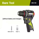 WORX WU135 Cordless Electric Dril12V 50Nm 1800rpm Smart Clucth Auto Stop 2Speed Adjust Metalworking Home Power Tools