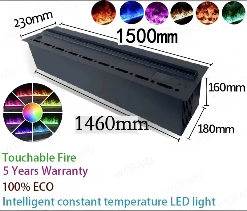 3D Realistic Water Vapor Fireplace Remote Control Electric Steam Fireplace Space-Saving Design Fits Any Corner firebox emission