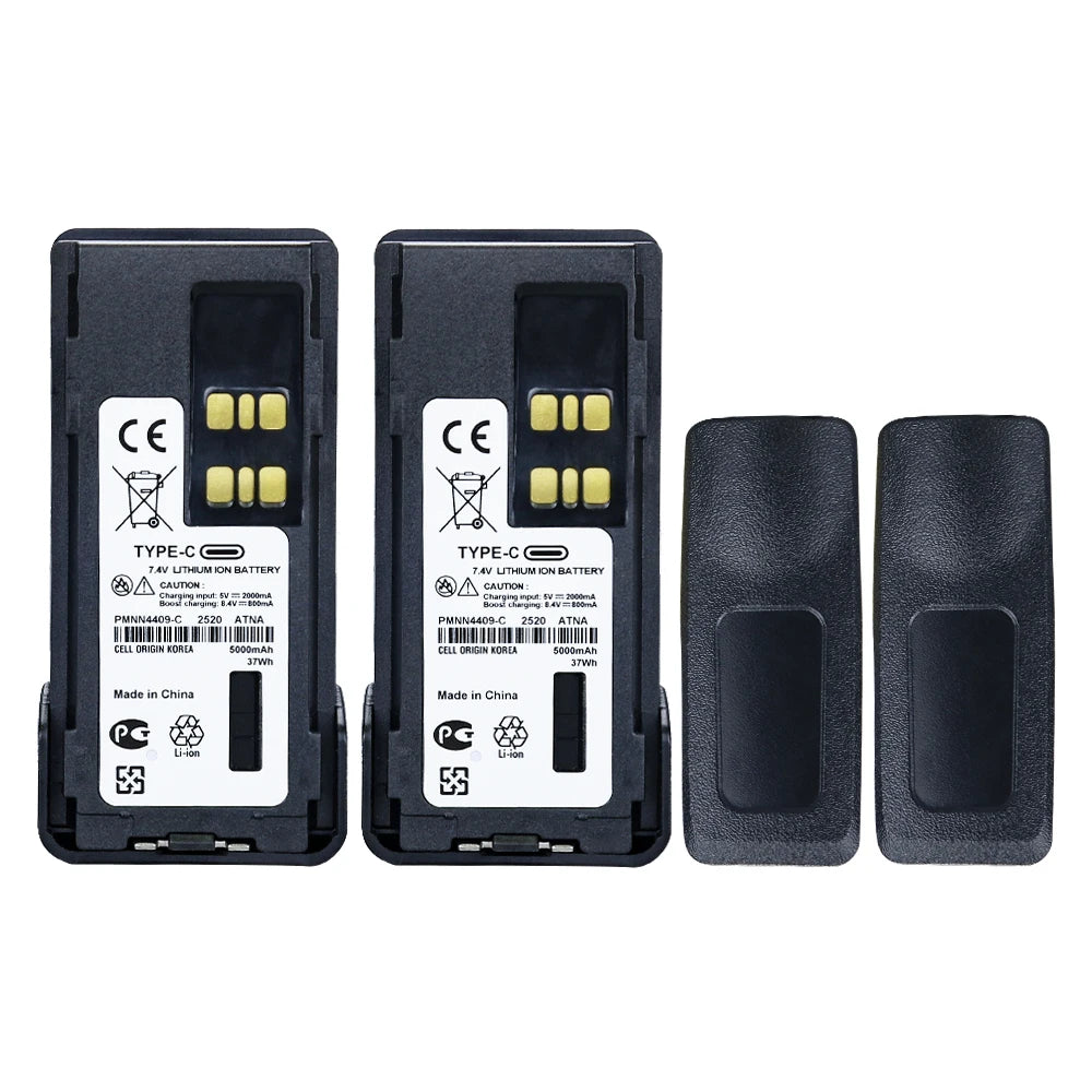 5000mAh PMNN4409AR Type-C USB Replacement Battery for Motorola APX4000 XPR3500 XPR7380 XPR7550 GP338D+ XIR P8660i Two Way Radios