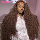 Chocolate Brown HD Lace Front Wigs Human Hair 200% Density Curly Lace Front Wigs Human Hair Deep Wave Wigs Human Hair For Women