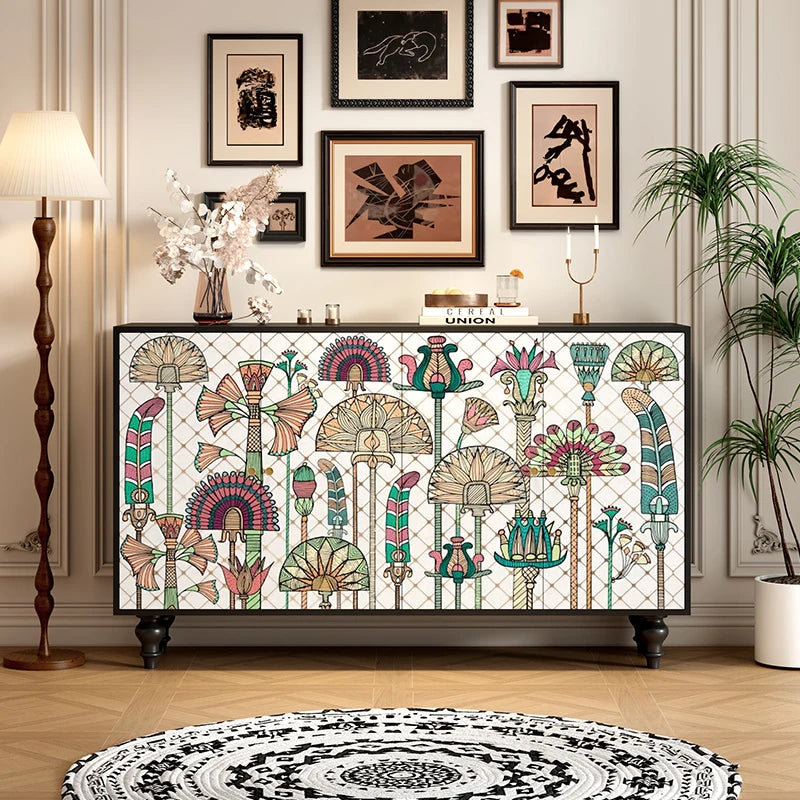 -*French side cabinet solid wood entrance entrance shoe cabinet integrated living room wall storage table