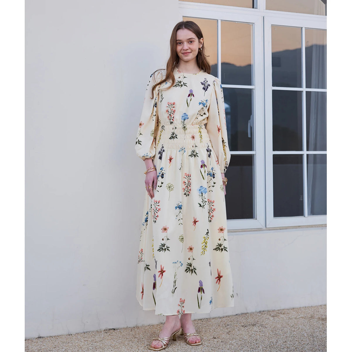 AP SS26 Women Smock Floral Dress Sweet Style