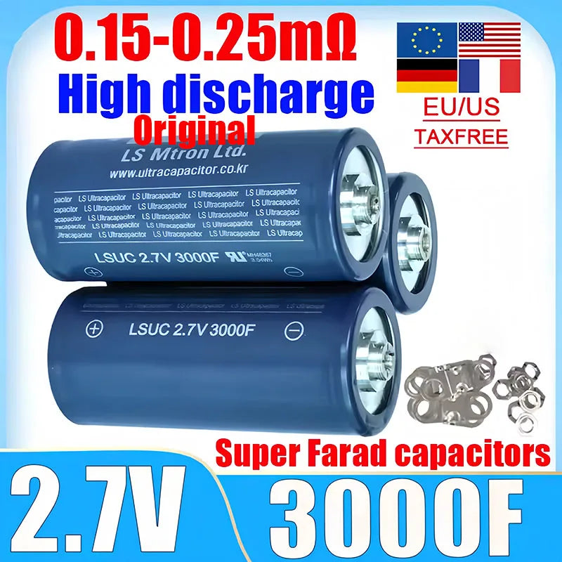 1-72PCS 2.7V 3000f Super Farad Capacitor DIY 12V 24V 48V EV RV Car Start Power Spot Welding Machine Audio LS Super Capacitor