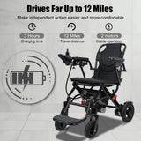 Walker Walking Aid, Electric Wheelchair,Lightweight Electric Wheelchair for Adults, Portable Wheelchair with 500W Motors,12 Mi