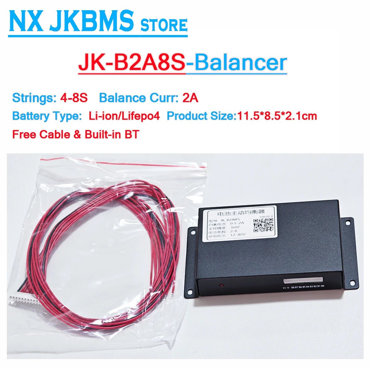 Jkbms Balancer B2A16S 2a JK 2s 16S 24s 4a Active Smart B4A24S DZ08 11 Bt for LI ION Lto Lfp Bms 8s 13s NX JKBMS Equalizer B2A24S