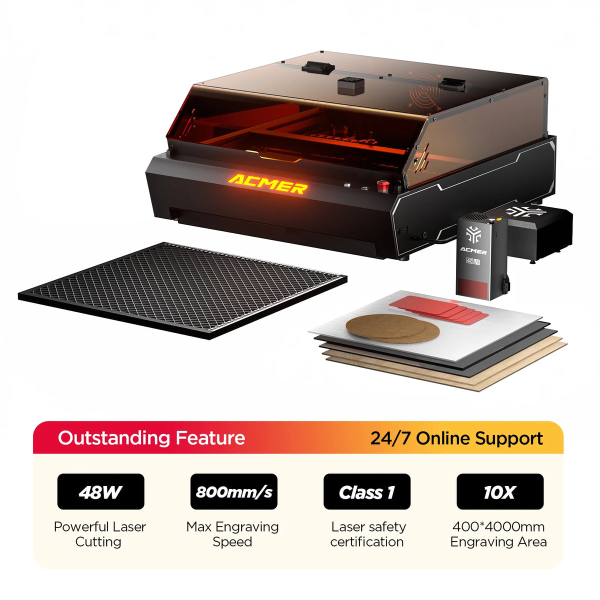 ACMER P3 Laser Cutter Engraving Machine Fully Enclosed Dual Laser CNC High Speed Engraving Cutting Machine herramientas Tools