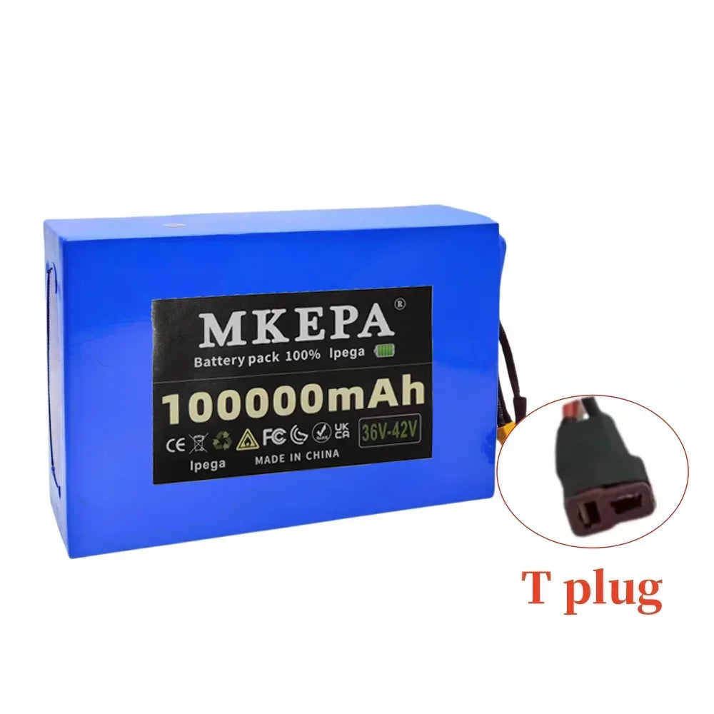 36V 100Ah 10S6P Lithium-Ion Battery Pack 36V 100000mAh 1000W Electric Battery Built-in BMS