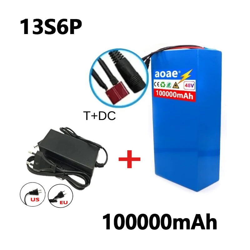 100%18650Original 48V 100Ah 13s6p Lithium Battery Pack 48v1500W Citycoco Motorized Scooter Batteries Built in 30A BMS