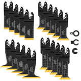 20 Pcs Oscillating Saw Blades Bi-metal Titanium Coated Multitool Blades Sharp Fast Cutting Tool Saw Blade for Wood Plastic Metal