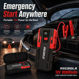 New 12V 99800mAh Portable Car Jump Starter Battery Booster Pack with Digital Display, Heavy-Duty Clamps & Carry Case