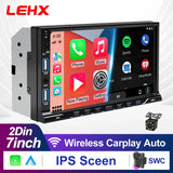 LEHX IPS Touch Screen 7inch 2din Car Radio Carplay Android Auto Bluetooth FM Auxiliary Input Mirror Link Multimedia Player