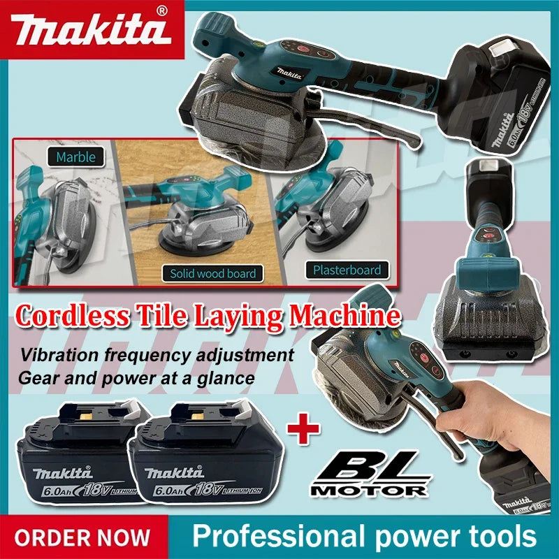 Makita Tile Vibration Leveling Machine 5-SPEED Adjustable Cordless Tile Installation Tool Wall Floor Power Tool For 18V Battery