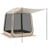 Screen House Tent, 6 x 6 ft, 4-6 Person Pop Up Screen Tent with Extended Awning, Portable Screened in Canopy with Carry Bag, Net