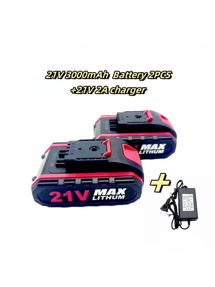 21VMAX 3000mAh Lithium Battery, Suitable for Battery Replacement and Re-Sawing of Cordless Drill, Chain Saw, Car Washing Machine
