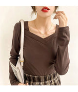 Women Turtleneck Full Sleeve Folds T Shirts Lady High Quality Elegant Elastic Tops Tees Female T-Shirt
