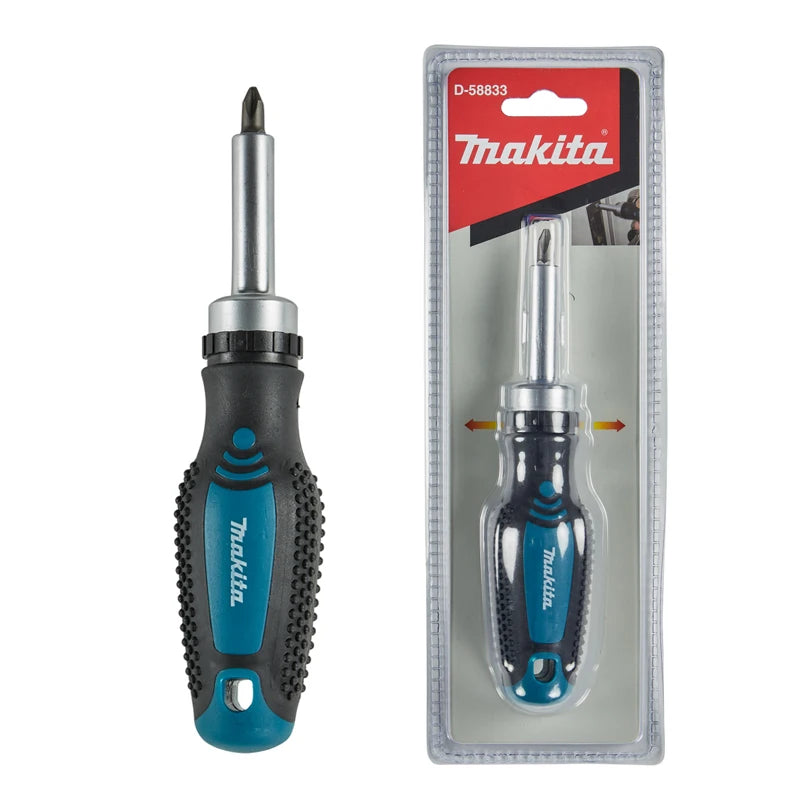 Makita D-58833 Magnetic Ratchet Hand Screwdriver Semi-Automatic Positive Negative Rubber Nonslip Hand Tools Screwdriver