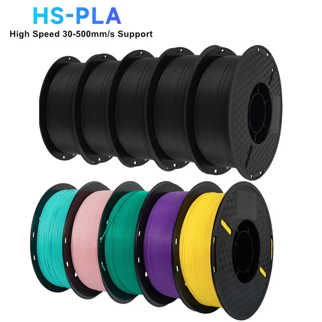 KINGROON High Speed PLA Filament 1.75mm New HS-PLA 3D Printer Filament For 30-500mm/s Fast Printing Rapid PLA 5kg 10kg Mix Color