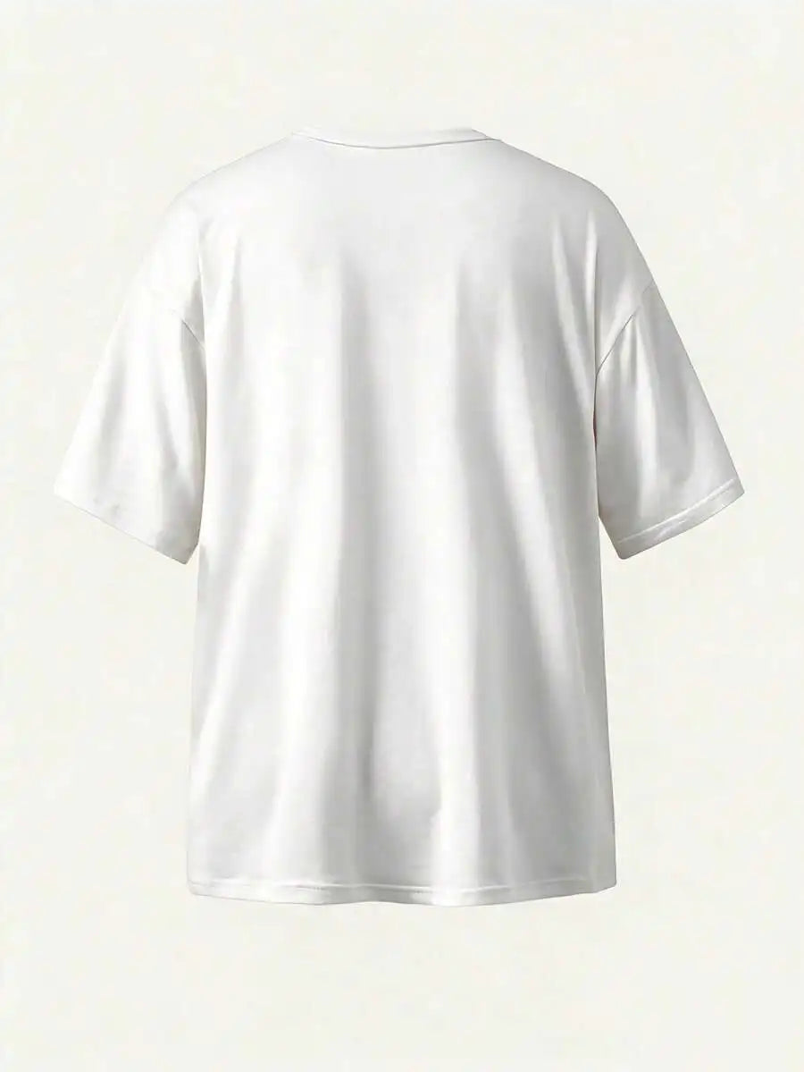 INAWLY Women's Summer Casual Letter & Skateboard Print Loose Round Neck Short Sleeve T-Shirt , Women Top Graphic Tees Women Tops