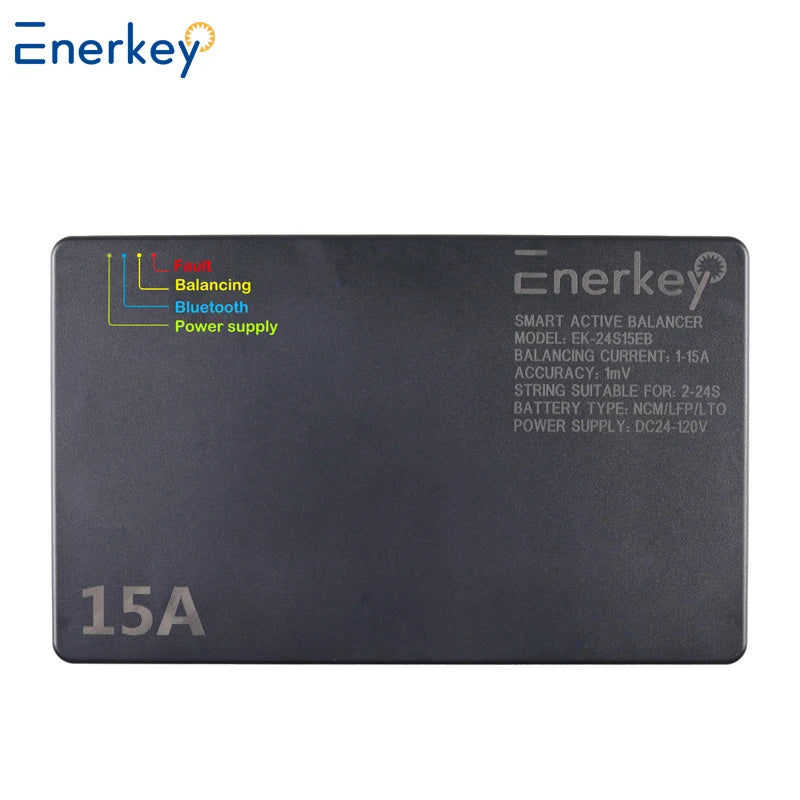 Enerkey 15A Smart Active Balancer 2S~24S Lifepo4 / Lipo/ LTO Battery Energy Equalization Connectivity APP with CAN Port