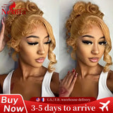 Body Wave 27 Honey Blonde Human Hair Wig 13x6 13x4 Transparent Lace Frontal Wig 220 Density Brazilian Loose Body Wave PrePlucked