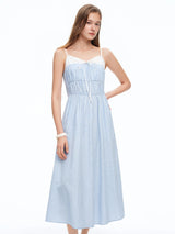 DUSHU 2026 Summer Women's Smocked Panel Spaghetti Strap Dress - Elegant Floral Mini for Vacation and Date Night
