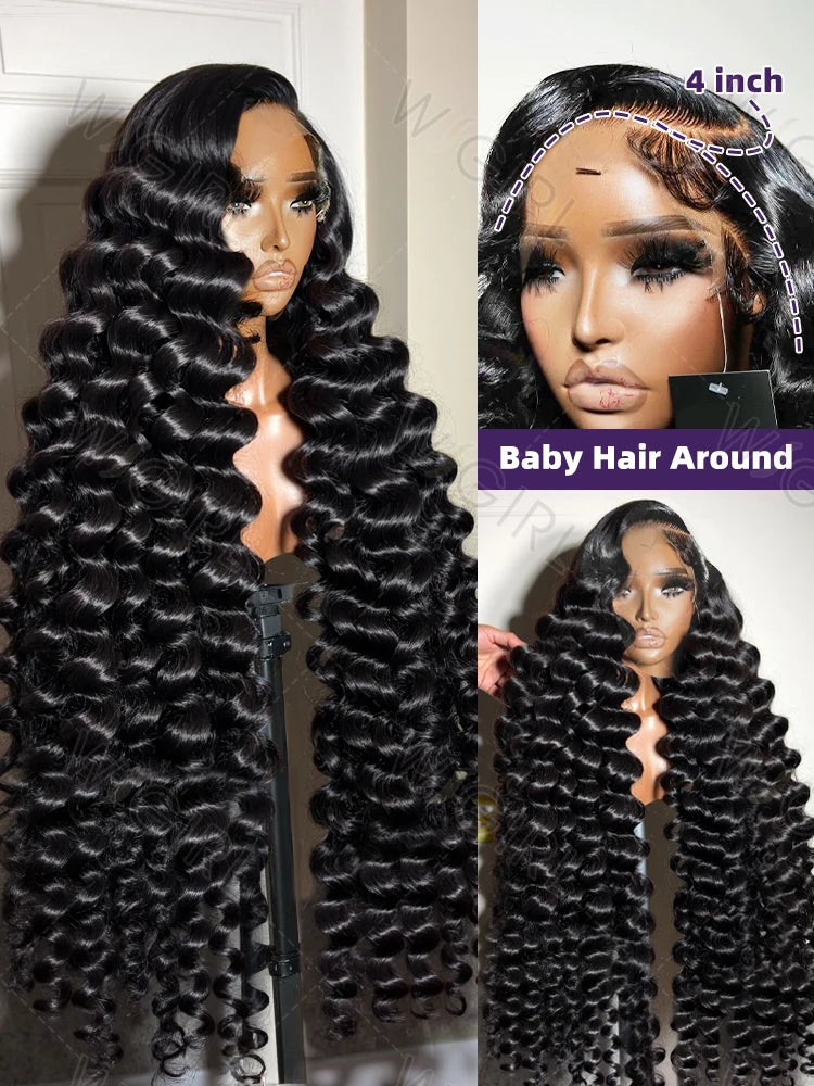 250 Density Loose Wave 13x6 HD Lace Front Human Hair Wig Brazilian 30 40 Inch Curly Wigs Deep Wave 13x4 Lace Frontal Wig