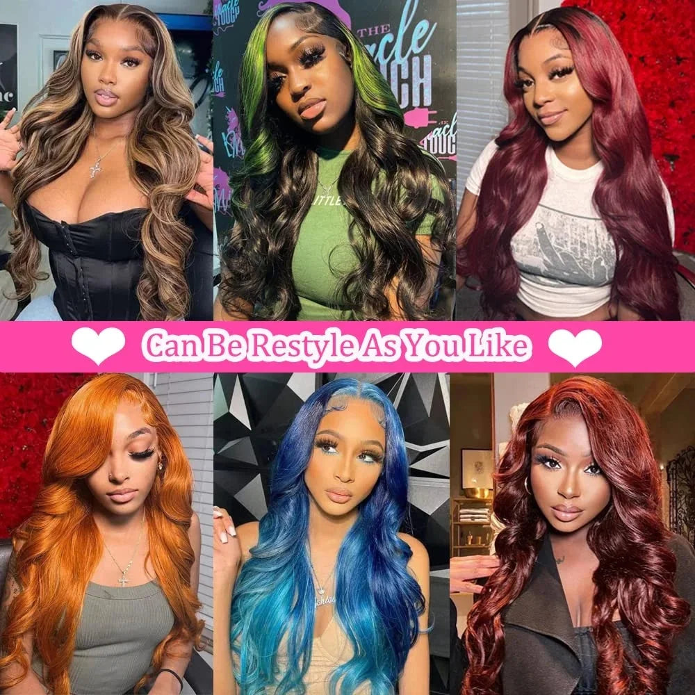 13x6 13x4 Body Wave Human Hair Front Wig 40 Inch HD Transparent Lace Frontal Wigs 200 Density Pre Plucked Lace Wigs For Women