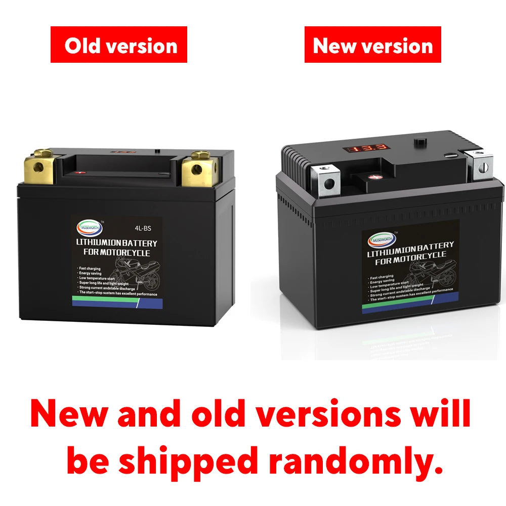 Motorcycle Battery 12V LiFePO4 Lithium Ion 4L-BS 160CCA Size-113x70x89mm Built-in BMS Board Lithium Phosphate Ion Battery