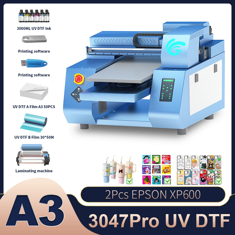 A3 UV Printers For Epson XP600 Impressora A3 UV DTF Printing Machine A3 UV Printers For Acrylic PVC Phone Case Wood Glass