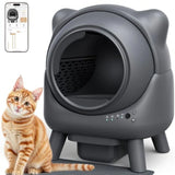 Self Cleaning Litter Box Automatic Litter Box with Odor Control Robot Cat Ears Design 65L APP Real-Time Monitor for Multiple Ca