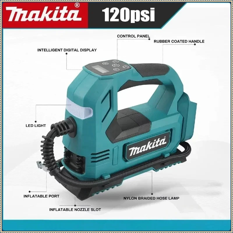 Makita Portable Cordless Tire Inflator Electric Air Pump with Digital Display Screen Air Compressor For Car Bicycle Tires Ball