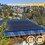 14/12/10/6pcs Solar Panel Mounting Brackets Mid and End Clamps and Rails Kit for Roofing Solar Panels of Multiple Sized
