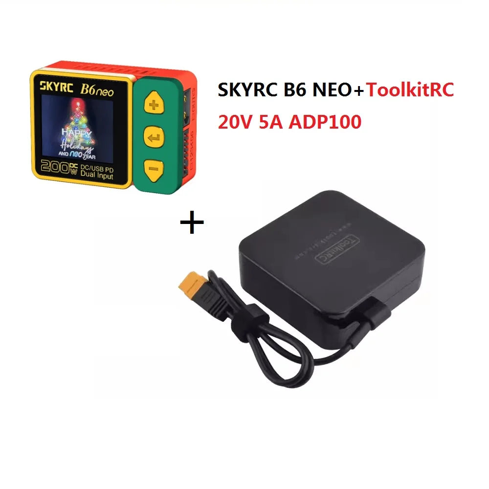 SKYRC B6 NEO ToolkitRC 20V 5A ADP100 Smart Charger DC 200W PD 80W LiPo Battery Balance Charger Discharger