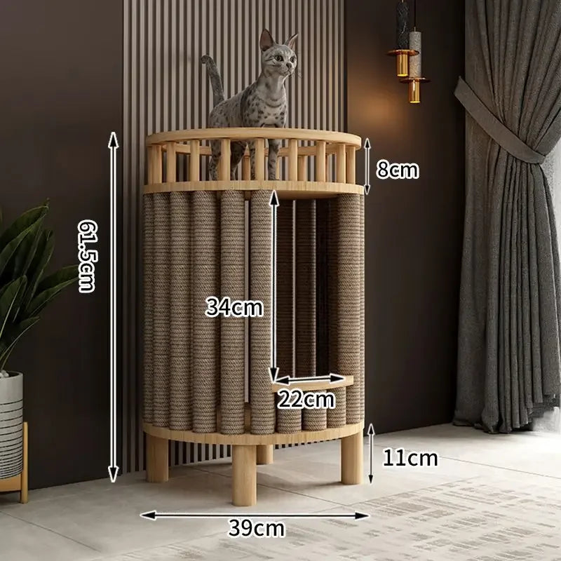 I L Solid Wood Cat Nest Cat Climbing Frame Space Capsule Cat Villa Nest Shelf Pet Toy Scratchers Products Furniture Accessories