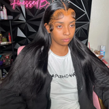 30 40 Inch 13x4 13x6 HD Transparent Bone Straight Lace Front Wigs 4x4
