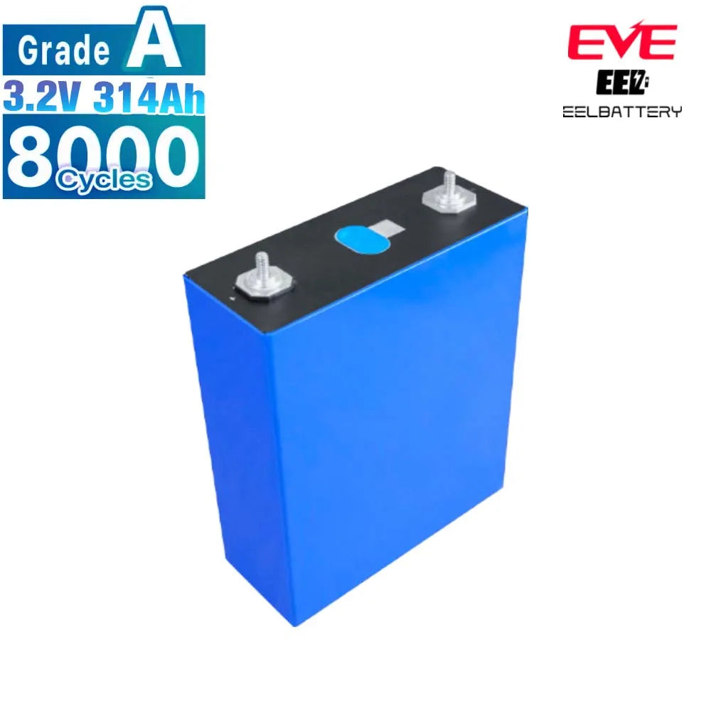 4Pcs 3.2V EVE 314Ah MB31 HSEV LiFePO4 Battery Cells Rechargeable Cell For DIY 12V 24V 48V Lithium Battery Pack for RV Camping