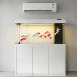 All-in-One AquariumNew Ultra-Clear Modern Luxury Glass Arowana Fish Tank Smart Touch Control Cabinet Aquarium LED Light Bottom F