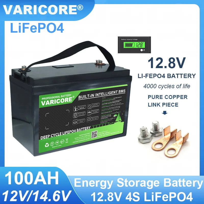 VariCore 12V/24V/48V 360Ah 340Ah 180Ah 150AH 100Ah LiFePO4 Battery 12.8V Lithium Iron Phosphate for EV RV Golf Cart Solar Wind