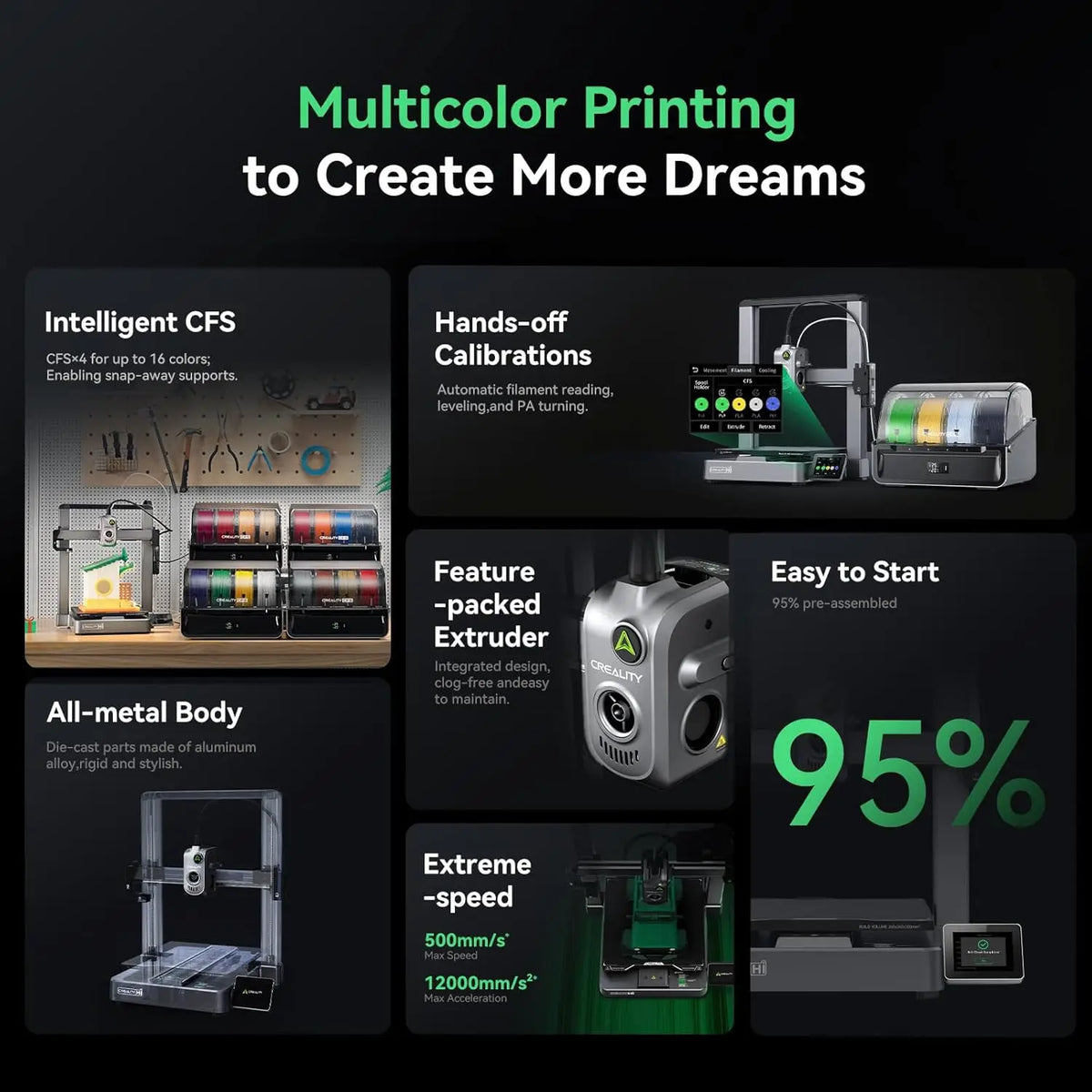 Creality Hi Combo Complete 3D Printing Starter Kit with UserFriendly Design and Quick Setup for Beginners Includes Creality