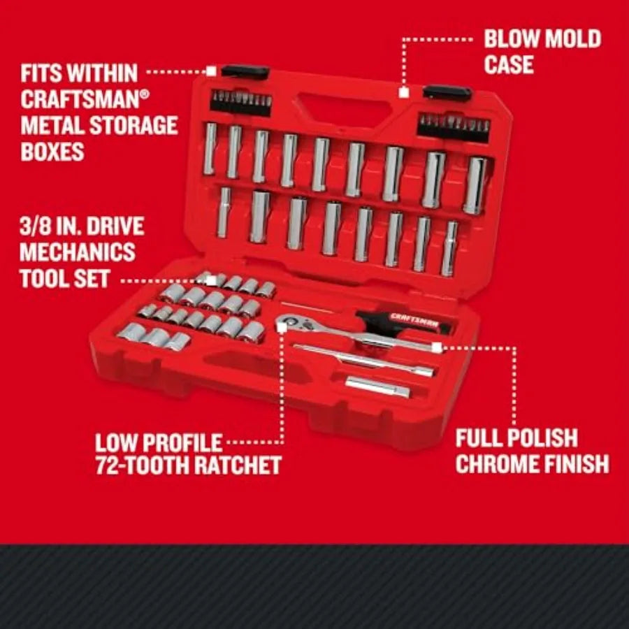 Mechanics Tool Set, 3/8 Inch Drive, 61 Piece (CMMT45161)