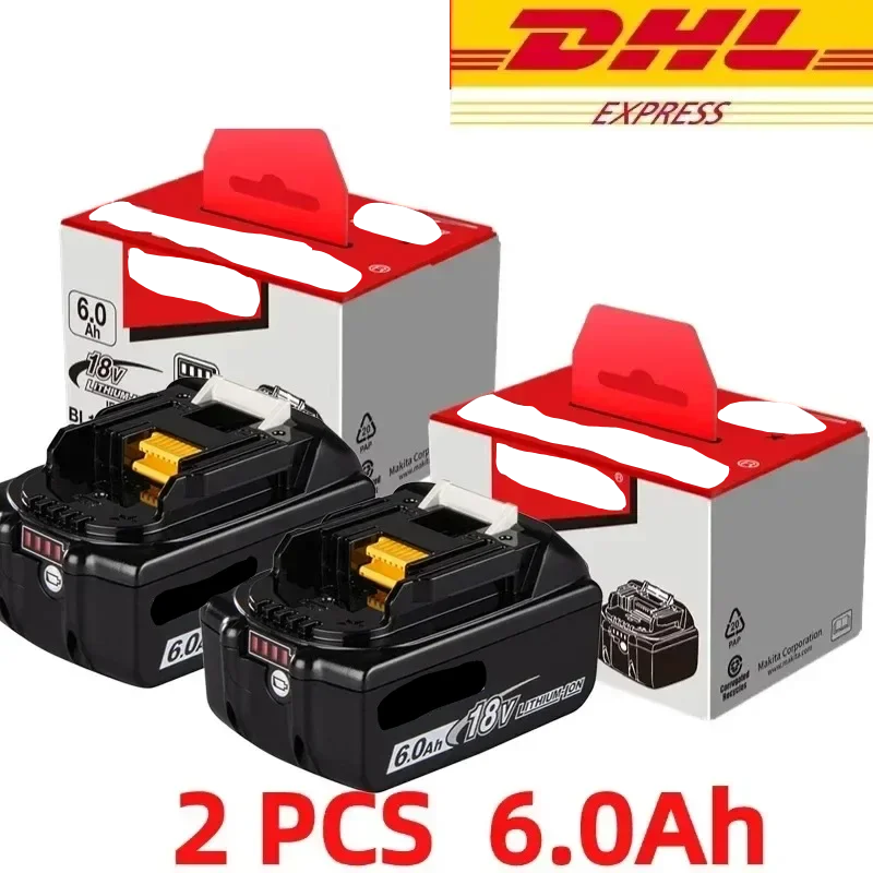 2025 for Makita BL1860 BL1850B BL1850 BL1840 BL1830 Screwdriver Battery & Charger 18v Replacement Power Tool Batteries.