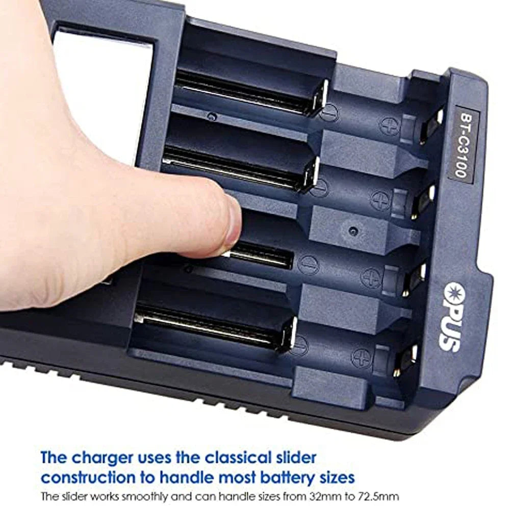 New Opus BT-C3100 V2.2 Digital Intelligent 4 Slots AA/AAA LCD 18650 Battery Charger Opus BT -C3100 V2.2 Battery Charger