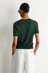 XIMIAN APPAREL 2026 YAZHIMEI Traf Cos Spring New Style of Ladies' Casual Standard Style Green Layered V-Neck Knitted Sweater