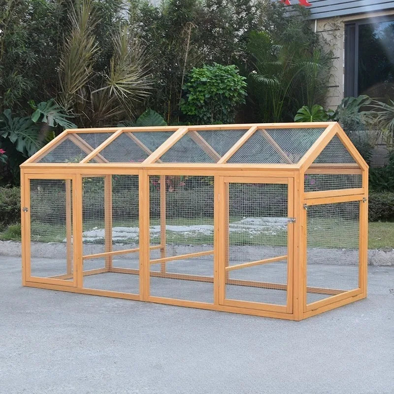 Large Wooden Pet House  Outdoor Chicken Coop for Rabbits Ducks Geese Pigeons, Weatherproof & Easy Clean