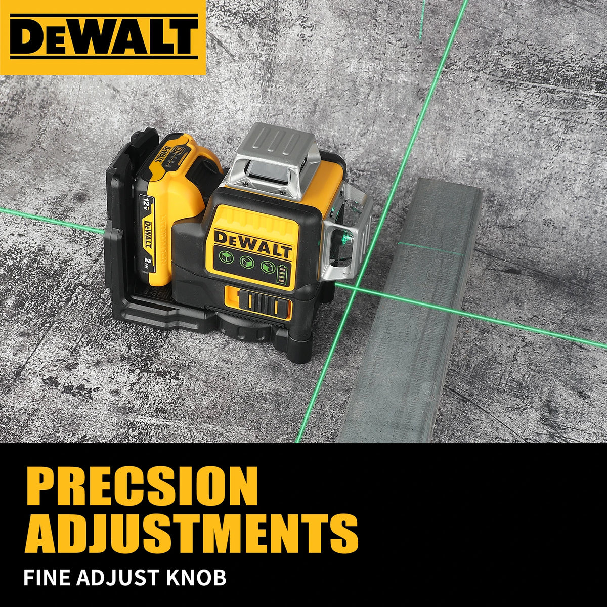 3D 12 Lines DEWALT DW089LG Laser Level 3x360° Green Line 12V Cordless