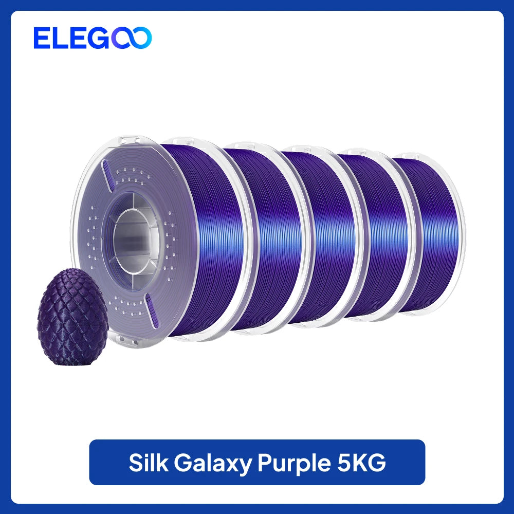 ELEGOO 5KG/10KG 1.75mm Silk PLA Filament,3D Printer Filament 1kg Gold Silver Fits for Most FDM 3D Printers