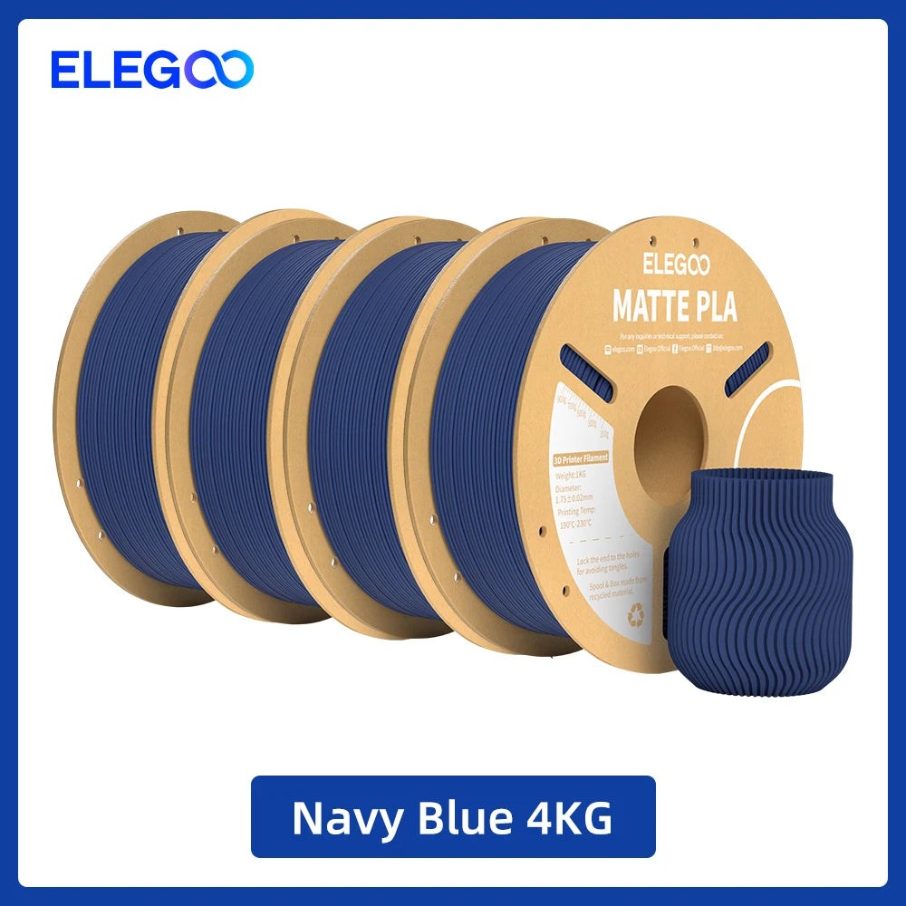 ELEGOO Multiple-Color Matte PLA Filament 1.75mm 2KG/4KG/5KG/10KG For EU US