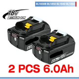 2025 for Makita BL1860 BL1850B BL1850 BL1840 BL1830 Screwdriver Battery & Charger 18v Replacement Power Tool Batteries.